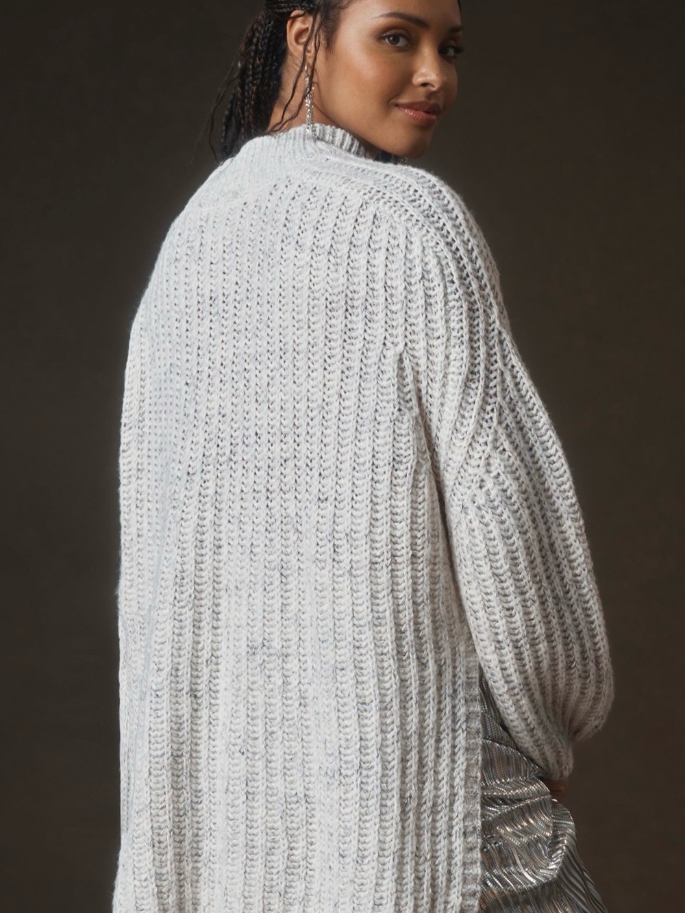 Anthropologie Pilcro Textured Tunic Sweater Cream cozy Wool Blend M - Picture 13 of 13
